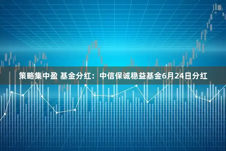 策略集中盈 基金分红：中信保诚稳益基金6月24日分红